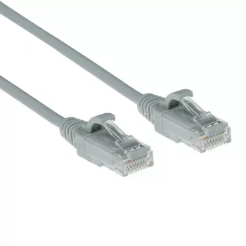 ACT sivá 3m LSZH U/UTP CAT6 slimline patch kábel do dátového centra bez zaistenia s RJ45 konektormi