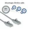 ACT sivá 3m LSZH U/UTP CAT6 slimline patch kábel do dátového centra bez zaistenia s RJ45 konektormi