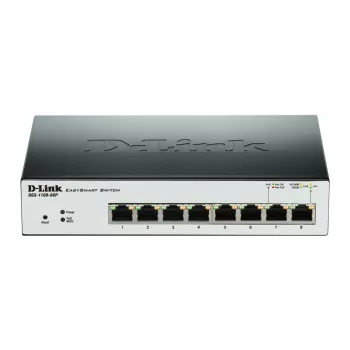 D-Link DGS-1100-08P sieťový switch Managed L2 Gigabit Ethernet (10/100/1000) Power over Ethernet (PoE) čierny