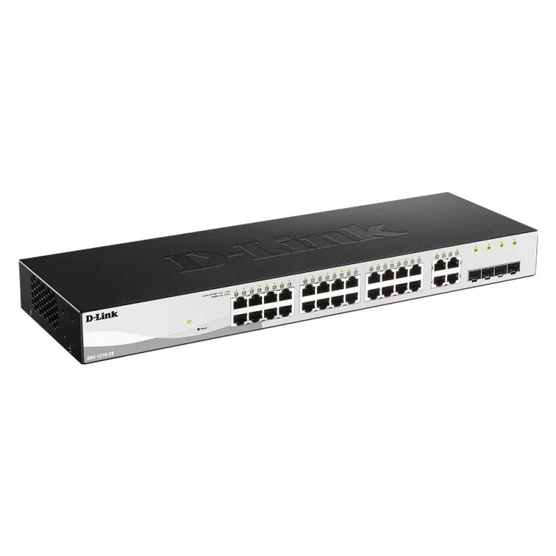D-Link 28-portový Gigabit Smart Managed switch vrátane 4 Combo portov