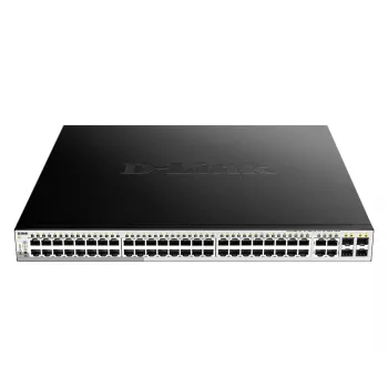 D-Link 52-portový PoE Gigabit Smart Managed switch vrát. 4 x 100/1000Mbps Combo portov