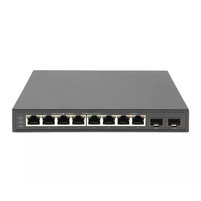 Neupravovaný switch Digitus 8-port Gigabit + 2 Gigabit SFP