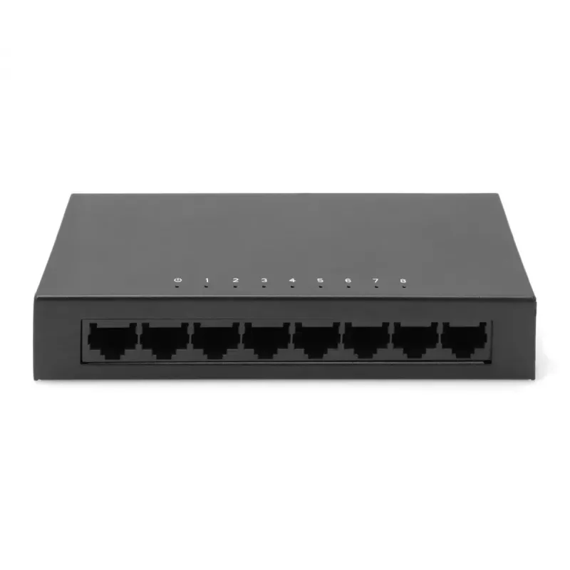 Neupravovaný switch Digitus 8-port 10/100 Mbps Fast Ethernet kovové puzdro