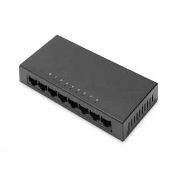 Neupravovaný switch Digitus 8-port 10/100 Mbps Fast Ethernet kovové puzdro