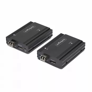 StarTech.com DisplayPort KVM extender cez optiku, 4K 60Hz, sada na predĺženie konzoly, až do 300 m (multimode) s predinštalovanými SFP+ modulmi, 3x USB HID