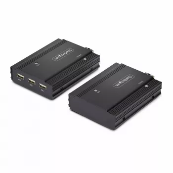 StarTech.com DisplayPort KVM extender cez optiku, 4K 60Hz, sada na predĺženie konzoly, až do 300 m (multimode) s predinštalovanými SFP+ modulmi, 3x USB HID