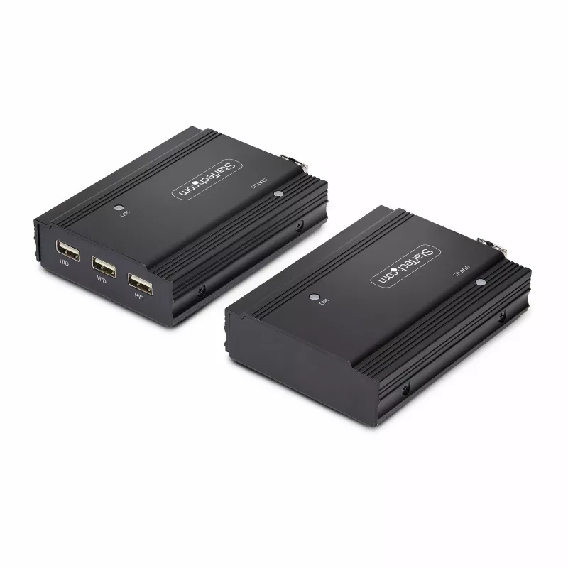 StarTech.com DisplayPort KVM extender cez optiku, 4K 60Hz, sada na predĺženie konzoly, až do 300 m (multimode) s predinštalovanými SFP+ modulmi, 3x USB HID