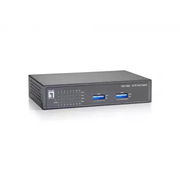 LevelOne 16-portový Fast Ethernet PoE switch, 90W, Fast Ethernet (10/100), plný duplex, Power over Ethernet (PoE), možná montáž na stenu