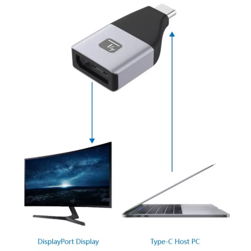Techly IADAP USBC-DP4K USB grafický adaptér 3840 x 2160 pixelov čierny, strieborný