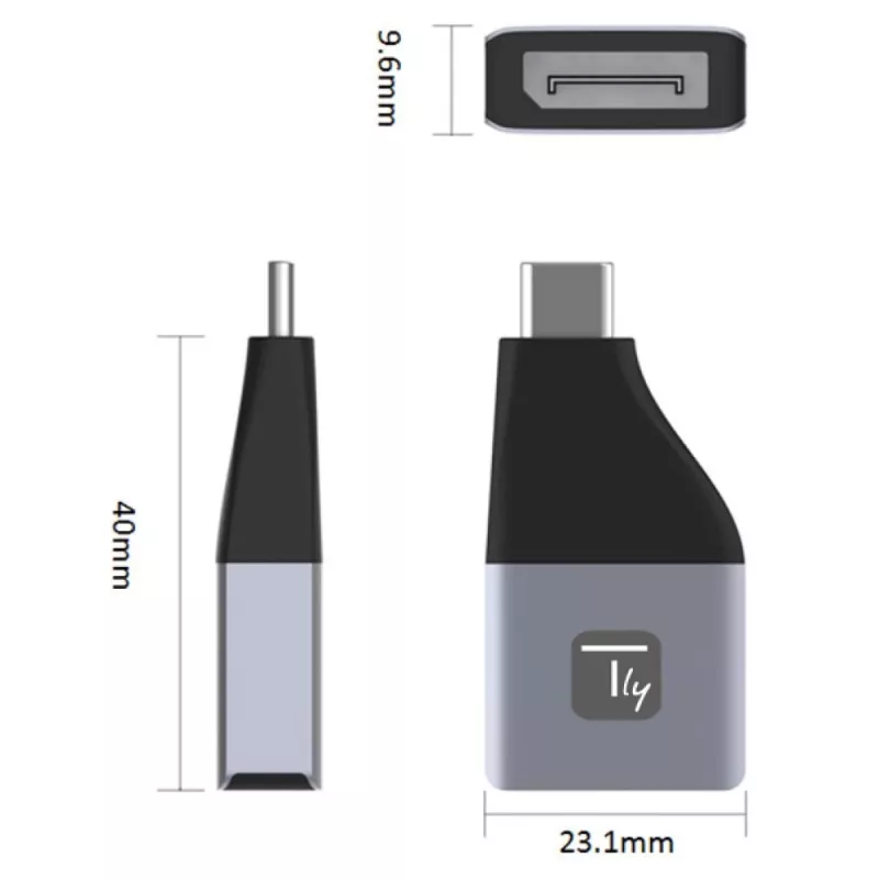 Techly IADAP USBC-DP4K USB grafický adaptér 3840 x 2160 pixelov čierny, strieborný