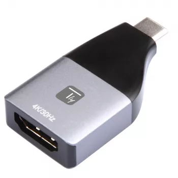 Techly IADAP USBC-HDMI4K USB grafický adaptér 4096 x 2160 pixelov čierny, strieborný