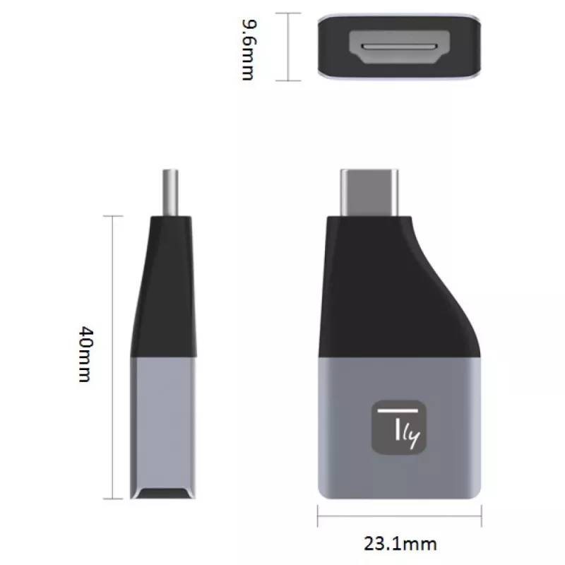 Techly IADAP USBC-HDMI4K USB grafický adaptér 4096 x 2160 pixelov čierny, strieborný