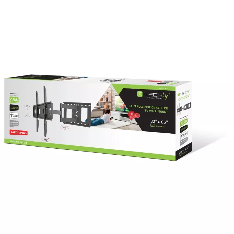 Techly ICA-PLB 148L nástenný držiak na TV 165,1 cm (65 palcov) čierny