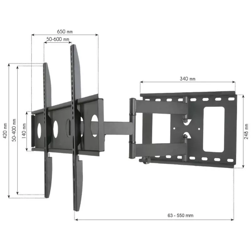 Techly ICA-PLB 148L nástenný držiak na TV 165,1 cm (65 palcov) čierny