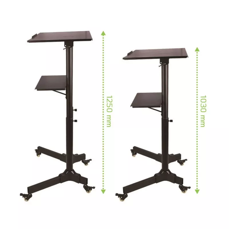 Techly ICA-TB TPM-1BK Univerzálny vozík na notebook/projektor, 103-125 cm, čierny