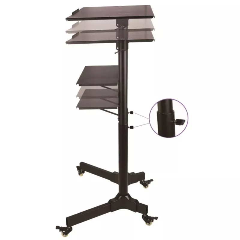 Techly ICA-TB TPM-1BK Univerzálny vozík na notebook/projektor, 103-125 cm, čierny