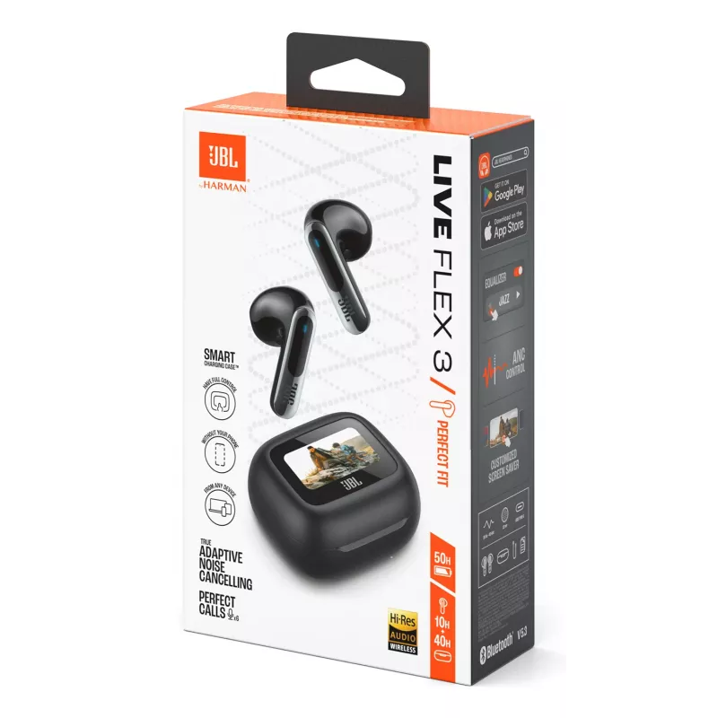 JBL Live Flex 3 Bezdrôtové in-ear slúchadlá telefonovanie/hudba/šport/každodenné použitie čierne