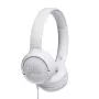 JBL Tune 500 JBLT500WHT slúchadlá na uši, drôtové, mikrofón, plochý kábel odolný voči zamotaniu, biele