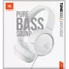 JBL Tune 500 JBLT500WHT slúchadlá na uši, drôtové, mikrofón, plochý kábel odolný voči zamotaniu, biele