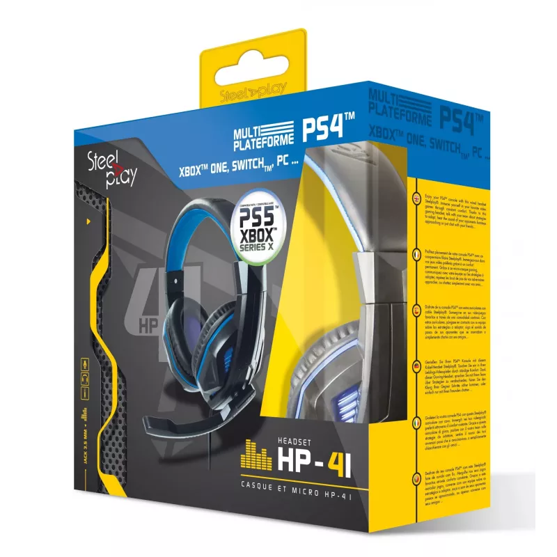 Steelplay HP41 headset káblový cez hlavu herný čierna, modrá