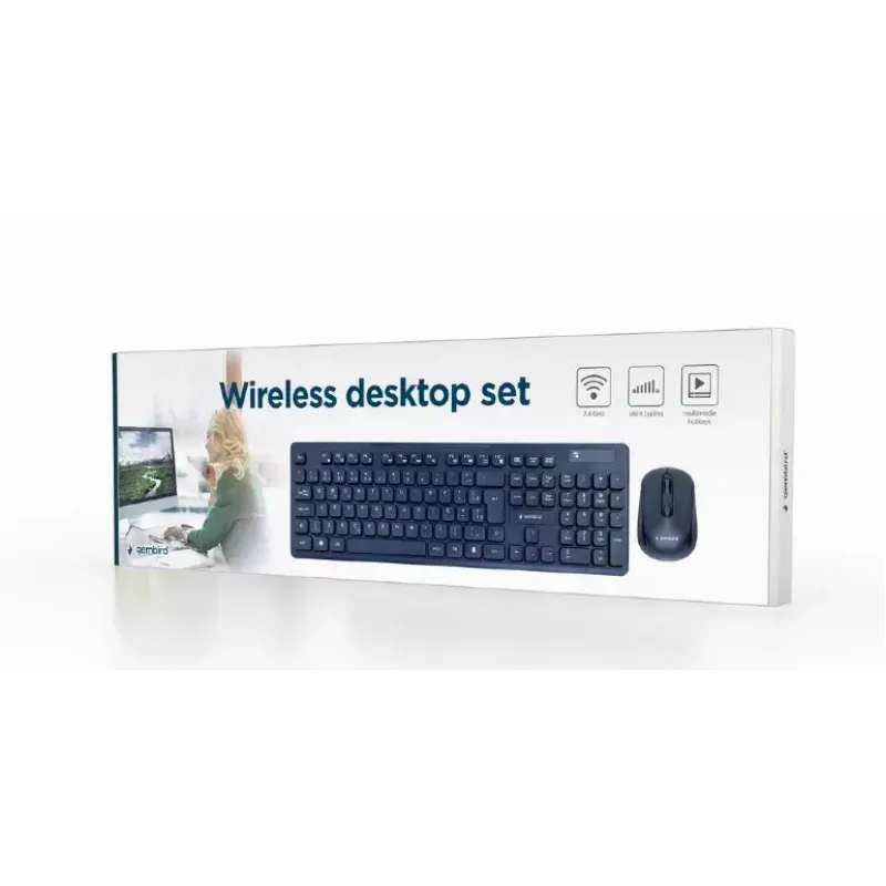 Gembird KBS-WCH-03-DE klávesnica myš v balení univerzálna RF Wireless QWERTZ nemecká čierna