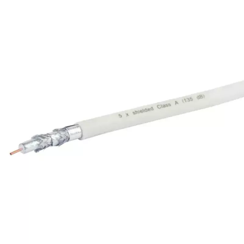 Schwaiger KOX13525052 koaxiálny anténny kábel, 135 dB, štvornásobne tienený, 8,2 mm, 25 m, biely