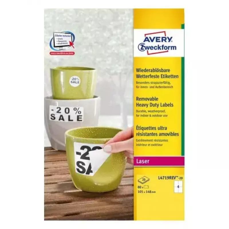 Samolepiaca etiketa pre tlačiareň Avery L4719REV-20