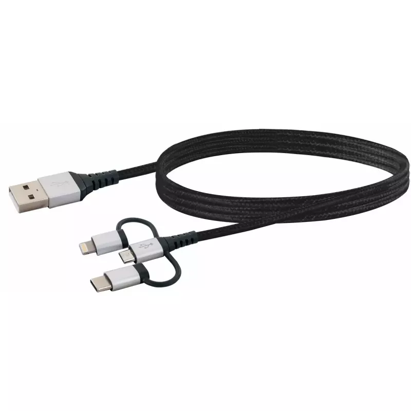 USB kábel Schwaiger LKU 100 1,5m USB 2.0 A Micro-USB B čierny strieborný