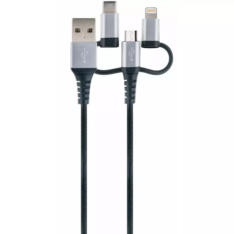 USB kábel Schwaiger LKU 100 1,5m USB 2.0 A Micro-USB B čierny strieborný