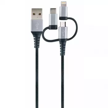 USB kábel Schwaiger LKU 100 1,5m USB 2.0 A Micro-USB B čierny strieborný