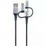 USB kábel Schwaiger LKU 100 1,5m USB 2.0 A Micro-USB B čierny strieborný