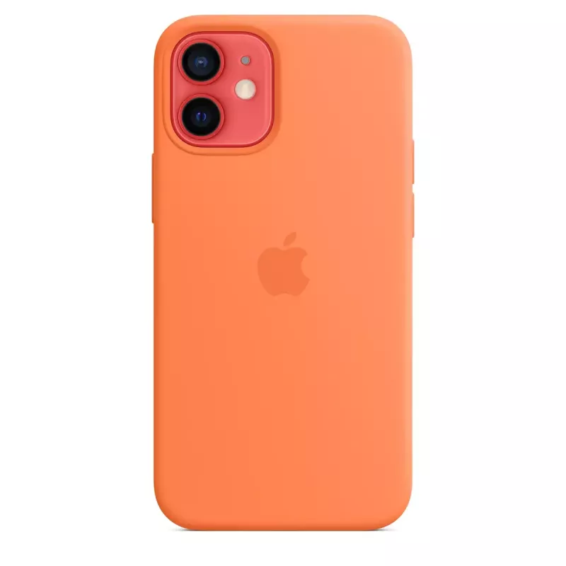 Kryt Apple iPhone 12 mini silikónové puzdro s MagSafe kumquat