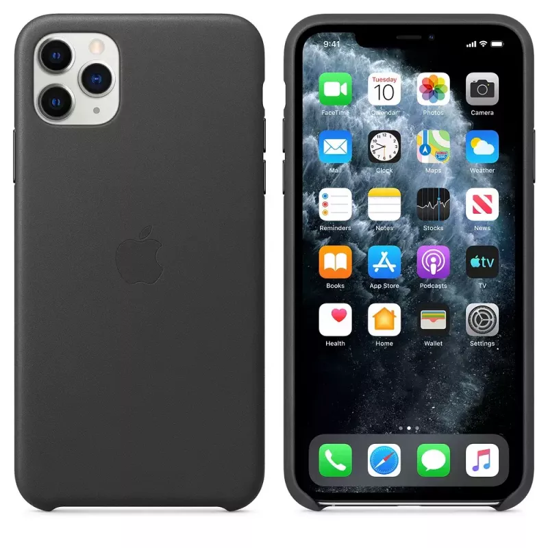 Puzdro Apple iPhone 11 Pro Max kožené puzdro čierna