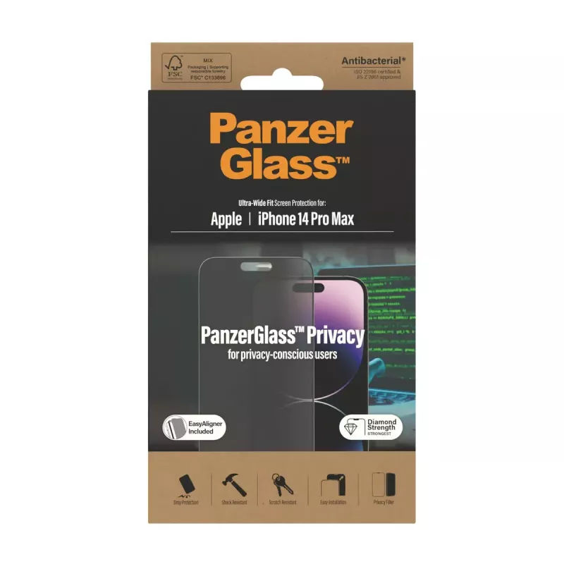 PanzerGlass ® Ochranné sklo proti videniu iPhone 14 Pro Max | Ultra-Wide Fit s EasyAligner
