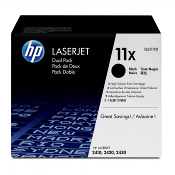 HP 11X balenie 2 ks vysokokapacitné čierne originálne LaserJet tonerové kazety tonerová kazeta 2 kusy