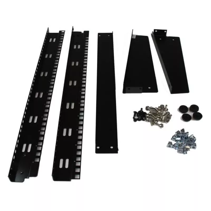 StarTech.com 2-Post 12U Desktop-Server-Rack, malý otvorený 19-palcový počítačový rack, kompaktný sieťový rack pre AV/štúdiové/dátové/IT vybavenie – samostatne stojaci dvojstĺpikový rack pre domáce/kancelárske použitie