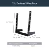 StarTech.com 2-Post 12U Desktop-Server-Rack, malý otvorený 19-palcový počítačový rack, kompaktný sieťový rack pre AV/štúdiové/dátové/IT vybavenie – samostatne stojaci dvojstĺpikový rack pre domáce/kancelárske použitie