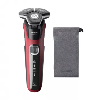 Rotačný holiaci strojček Philips Series 5000 S5883/10 — 3-hlavový, mokré a suché holenie, 60 min výdrž, LED displej, USB nabíjanie