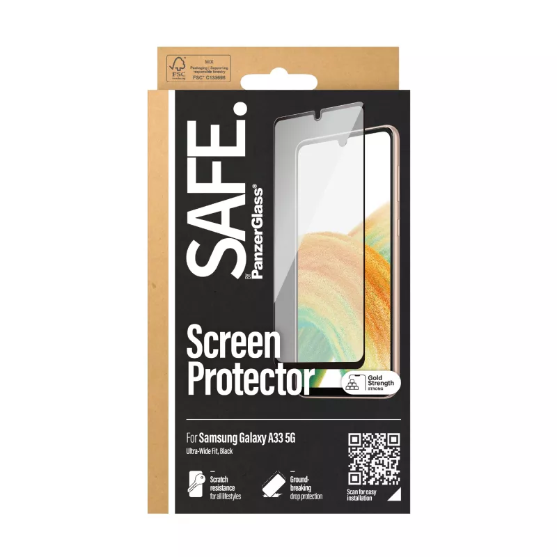 PanzerGlass SAFE ochranná fólia displeja pre Samsung Galaxy A33 5G, odolná proti poškriabaniu, nárazom