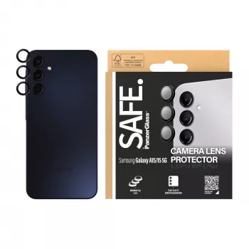 Ochrana objektívu fotoaparátu PanzerGlass SAFE. pre Samsung Galaxy A15 čierna, odolná proti poškriabaniu, nárazom