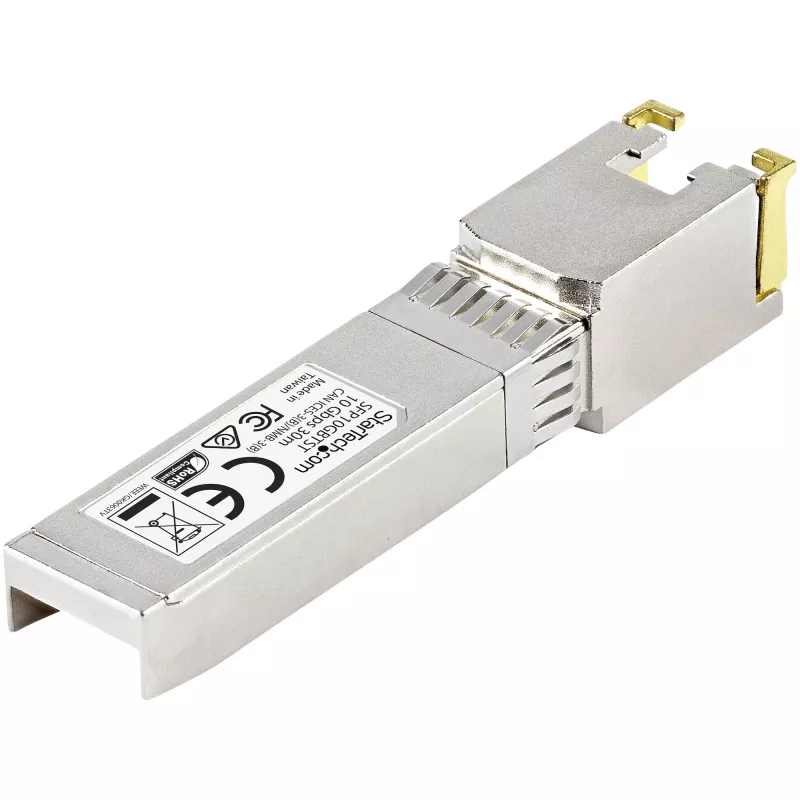 StarTech.com MSA kompatibilný SFP+ transceiver modul - 10GBASE-T ~ MSA nekódovaný SFP+ modul - 10GBASE-T - SFP na RJ45 Cat6/Cat5e - 10GE Gigabit Ethernet SFP+ - RJ-45 30 m