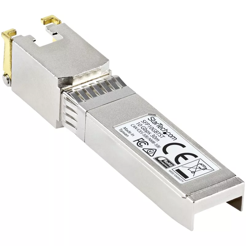 StarTech.com MSA kompatibilný SFP+ transceiver modul - 10GBASE-T ~ MSA nekódovaný SFP+ modul - 10GBASE-T - SFP na RJ45 Cat6/Cat5e - 10GE Gigabit Ethernet SFP+ - RJ-45 30 m