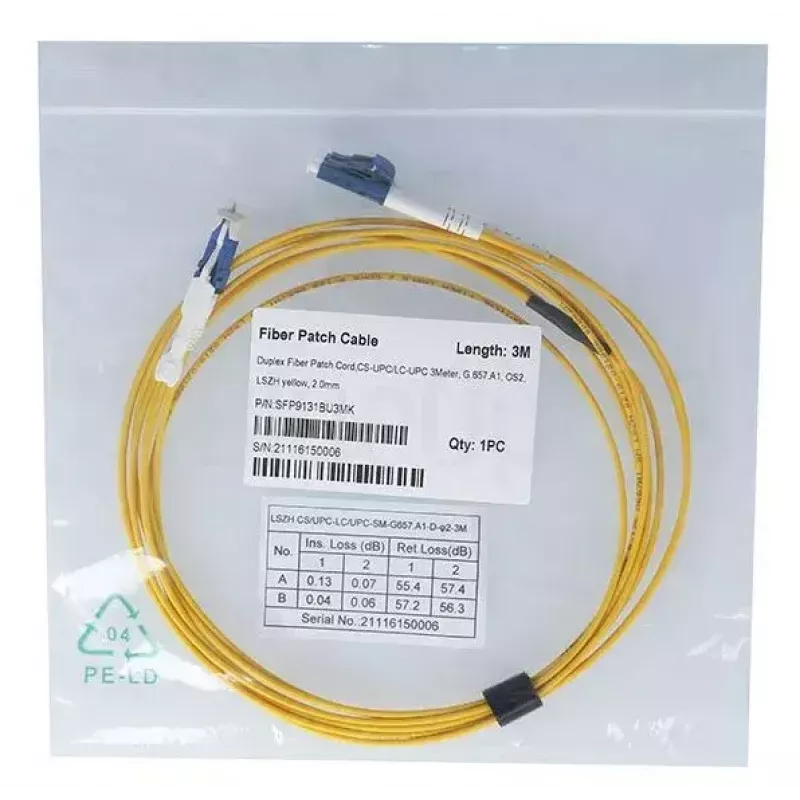 Optický kábel BlueOptics SFP9131BU1MK CS LC OS2 1 m žltý