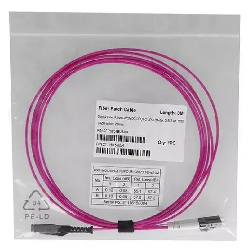 Optický kábel BlueOptics SFP9231FU10MK MDC LC OM4 10 m magenta