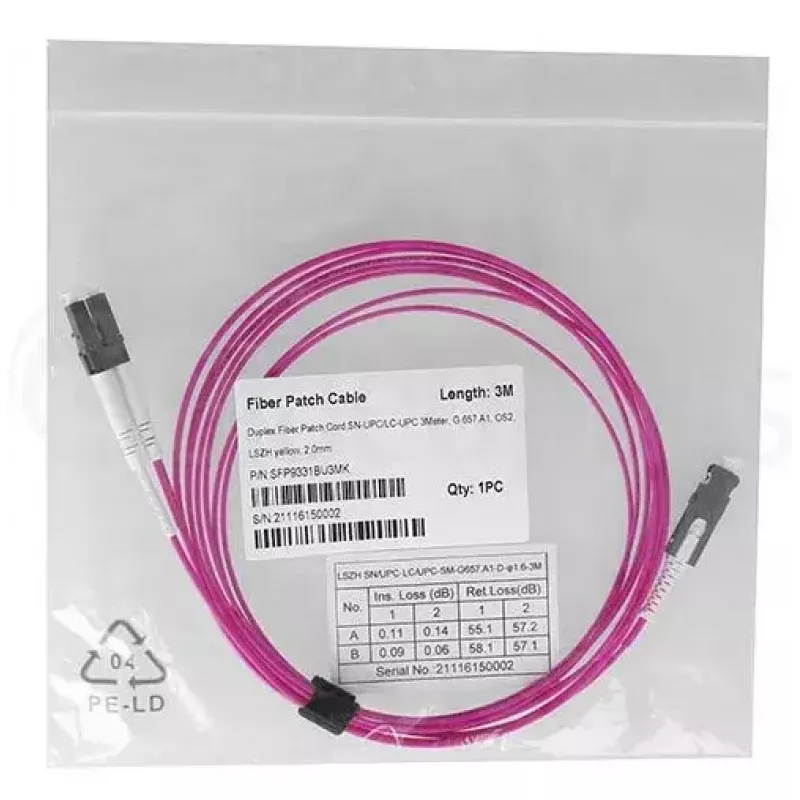 Optický kábel BlueOptics SFP9331FU10MK SN LC OM4 10 m fialový