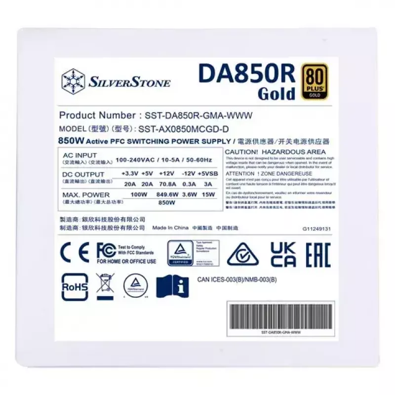 Napájací zdroj Silverstone DA850R 850 W