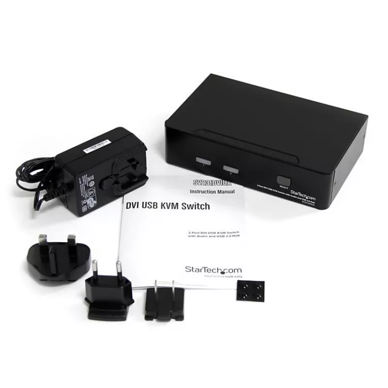 StarTech.com 2-portový DVI USB KVM prepínač s audio a USB 2.0 hubom