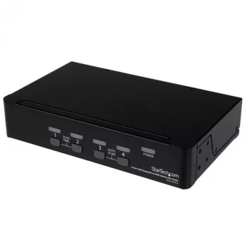 StarTech.com 4-portový USB DisplayPort KVM prepínač s audio, 3840 x 2400 pixelov, čierny