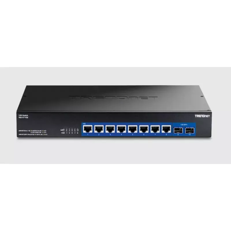Neupravovateľný switch Trendnet TEG-S7102 10G Ethernet 8 portov čierna