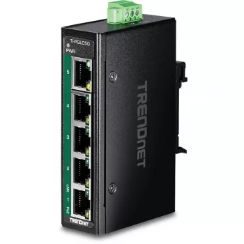 TRENDnet TI-PGLC50 priemyselný nespravovaný 5-portový Gigabit Ethernet PoE+ switch